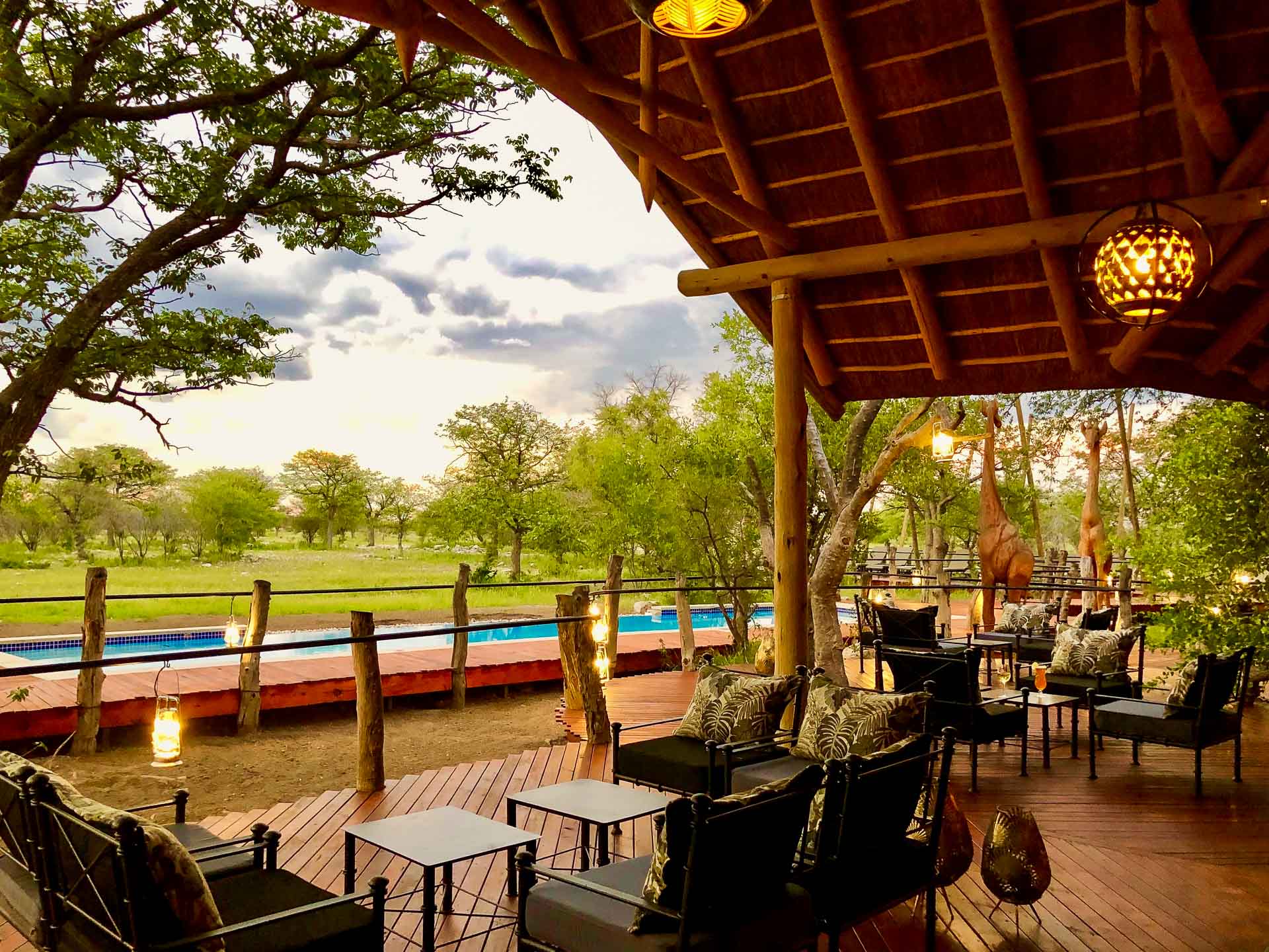 Etosha Oberland Lodge pool restaurant